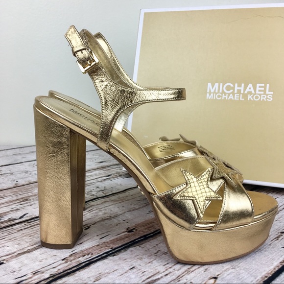 MICHAEL Michael Kors Lexie Platform Gold Stars 9 - Picture 2 of 8